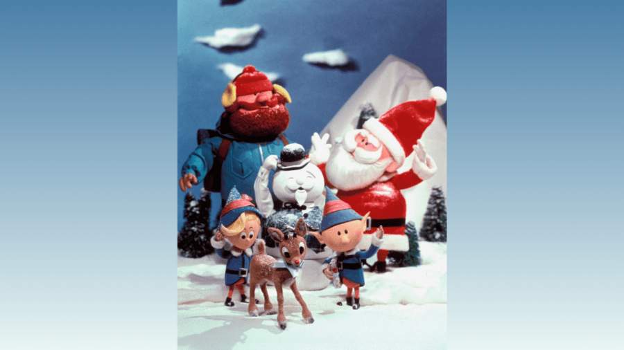 RUDOLPH THE RED-NOSED REINDEER -- Pictured: (l-r) Front Row: Hermey, Rudolph, Head Elf, Yukon Cornelius, Sam the Snowman, Santa Claus (Photo by NBCU Photo Bank/NBCUniversal via Getty Images via Getty Images)