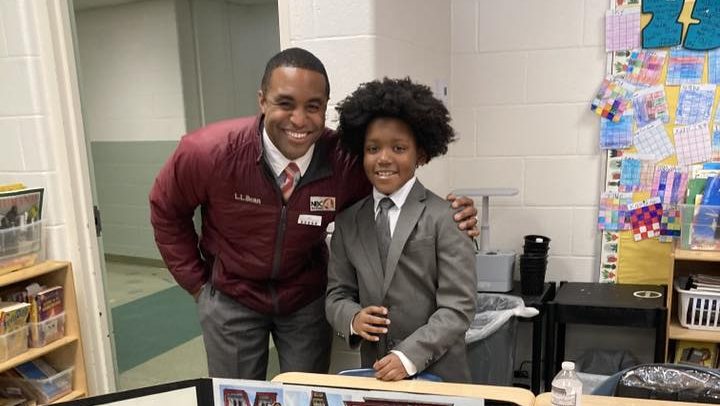 Matt Barnes and third grader Elias