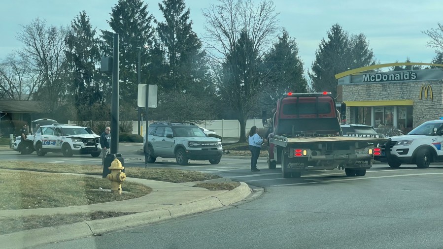 A Columbus Police vehicle was involved in a crash Monday, Feb. 3, in Grove City (NBC 4)