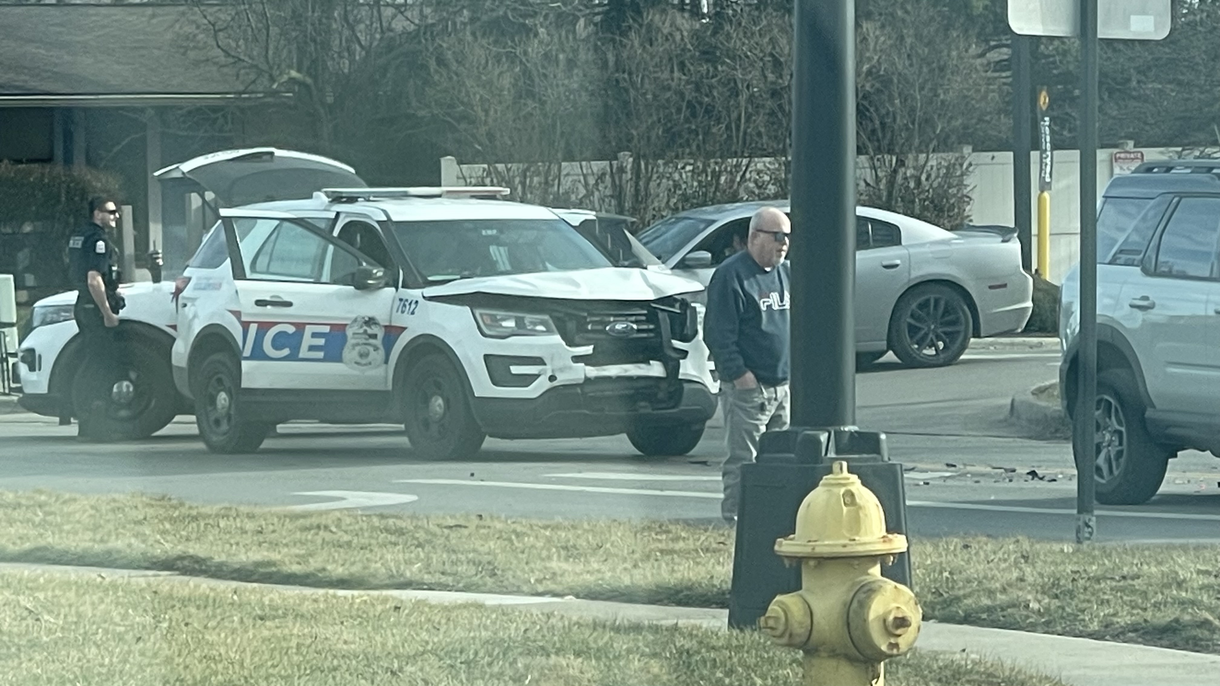A Columbus Police vehicle was involved in a crash Monday, Feb. 3, in Grove City (NBC 4)