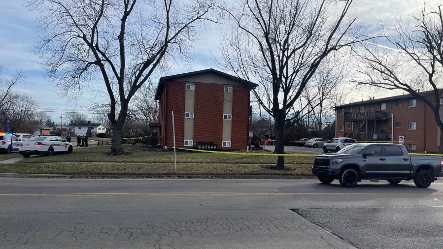Police respond to Highland Terrace Apartments, where the teen suspect was taken into custody. (NBC 4)
