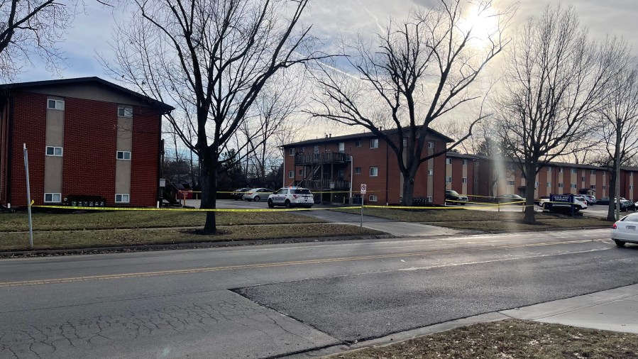 Police respond to Highland Terrace Apartments, where the teen suspect was taken into custody. (NBC 4)