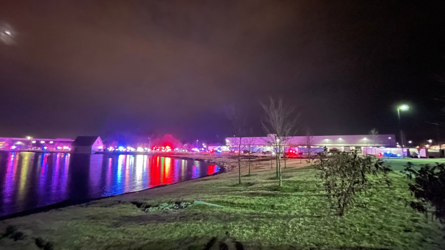 Scene of a large police presence at a New Albany manufacturer on Tuesday, Feb. 4. (NBC 4)