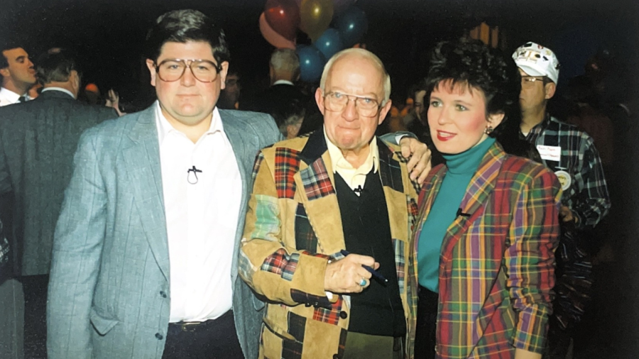 NBC4 meteorologist Jym Ganahl, left, with sports anchor Jimmy Crum and news anchor Colleen Marshall