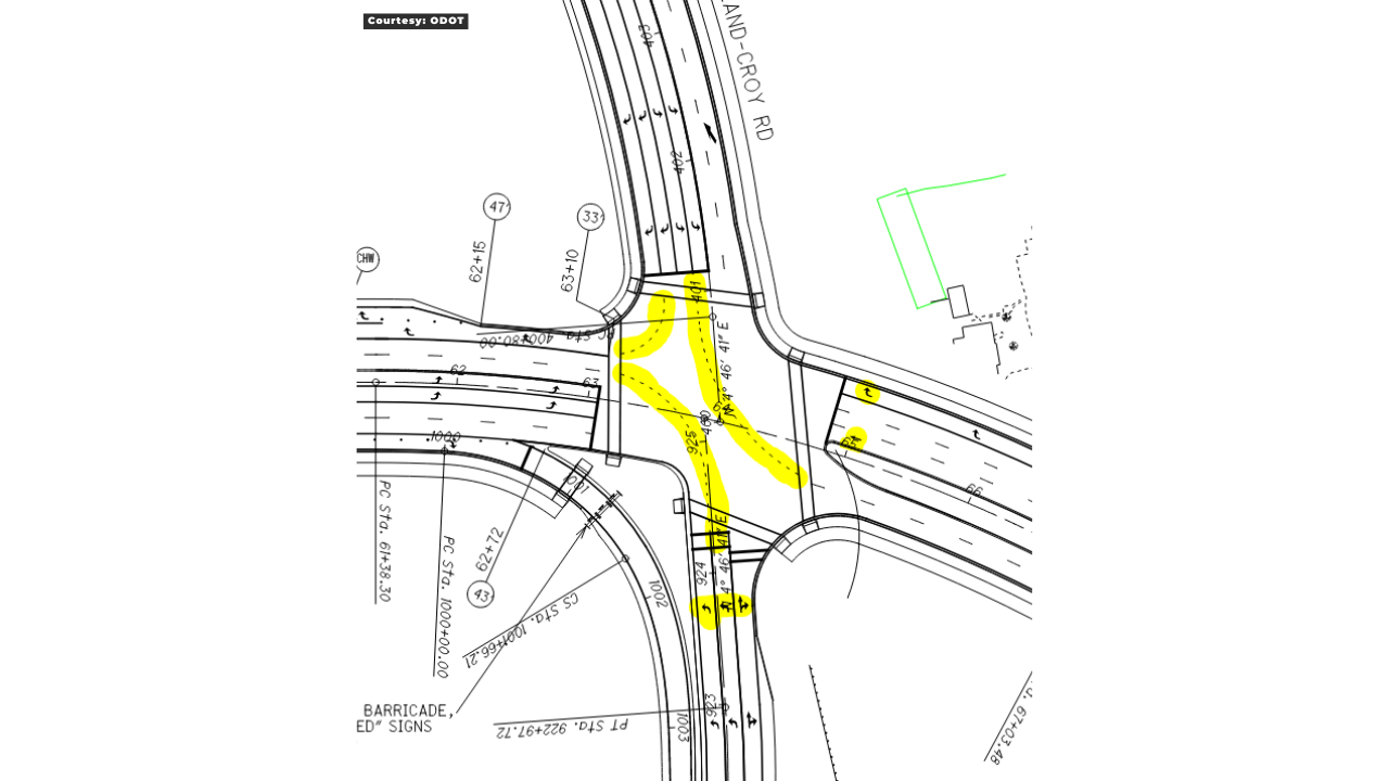 Post Road diagram provided by ODOT