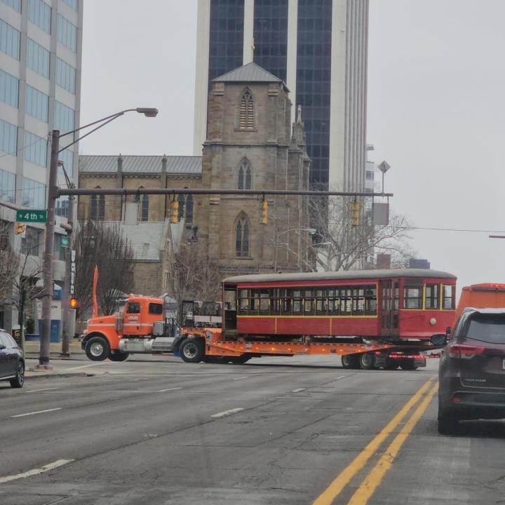Spaghetti Warehouse trolley moved