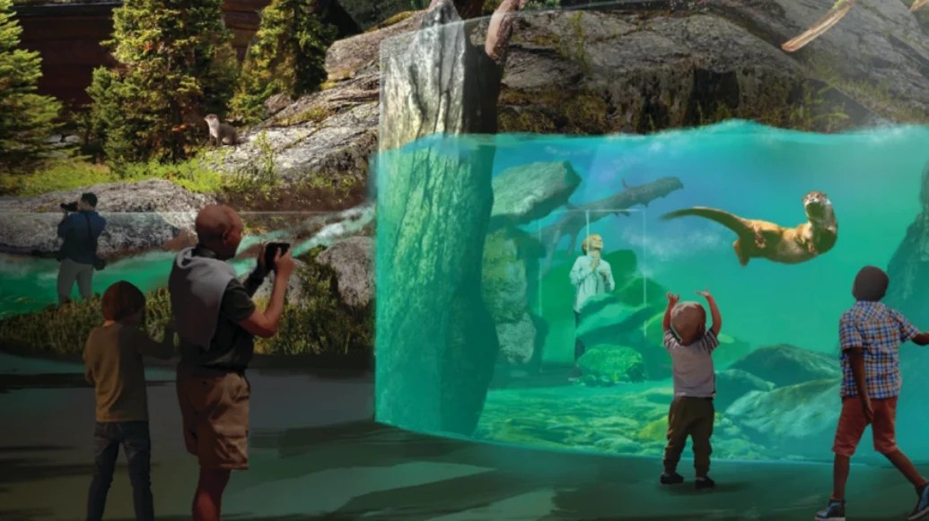 Rendering of the Columbus Zoo and Aquarium's future North America river otter habitat, opening Summer 2025.
