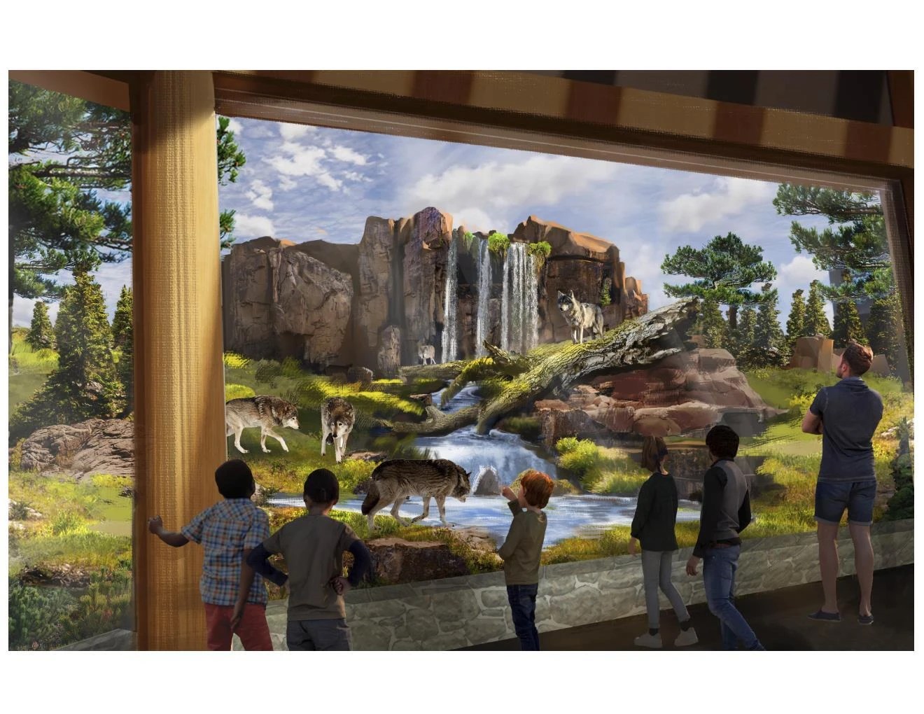 Rendering of the Columbus Zoo and Aquarium's future Mexican wolf habitat.