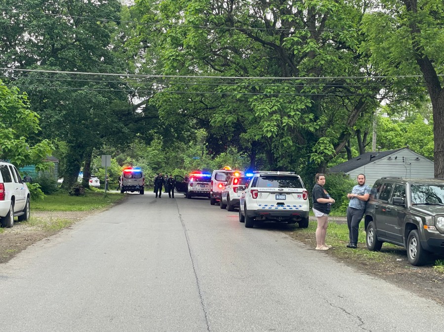 Police respond to the scene near Mifflin Township on Wednesday, May 28. (NBC4)