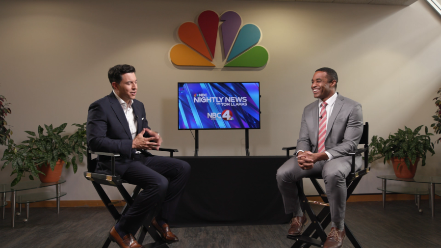 NBC Nightly News Anchor Tom Llamas in a visit to NBC4 in May 2025