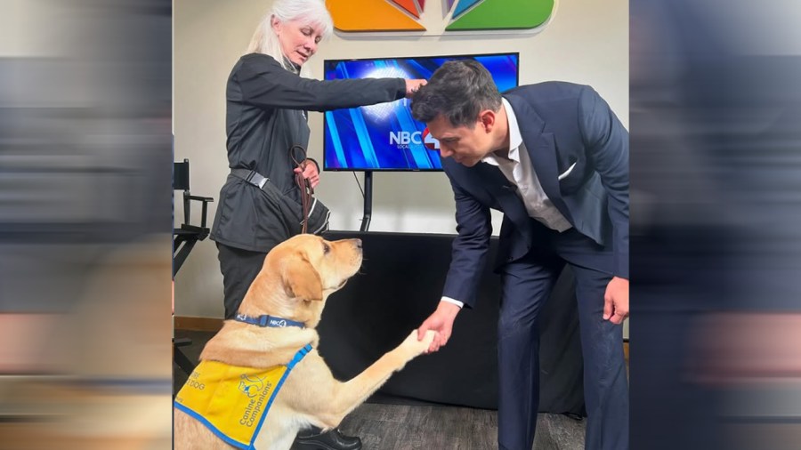 NBC Nightly News Anchor Tom Llamas in a visit to NBC4 in May 2025
