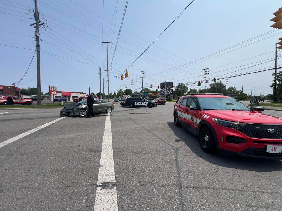 A Columbus Fire EMS Coordinator vehicle was involved in a crash in Franklin Township on Sunday, June 1, 2025. (PHOTO COURTESY FRANKLIN TOWNSHIP POLICE DEPARTMENT)