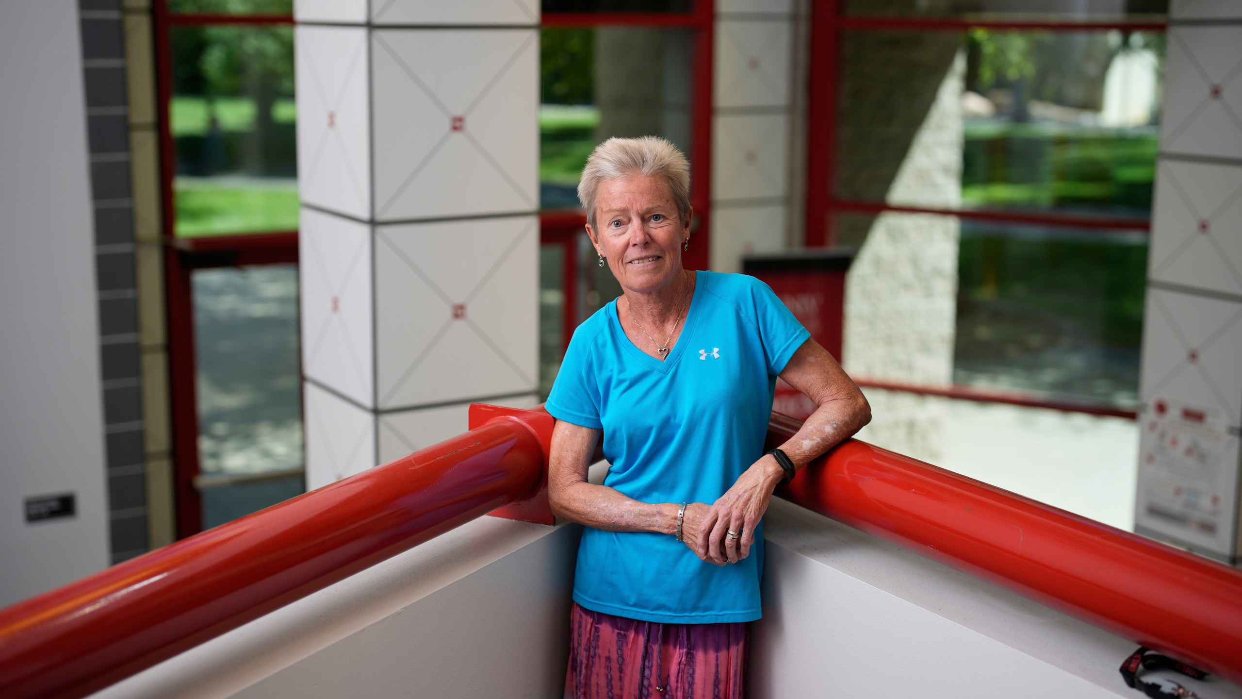 Janet Dufek, a professor at the School of Integrated Health Sciences at the University of Nevada, Las Vegas, poses at the school, Sept. 8, 2025, in Las Vegas. (AP Photo/John Locher)