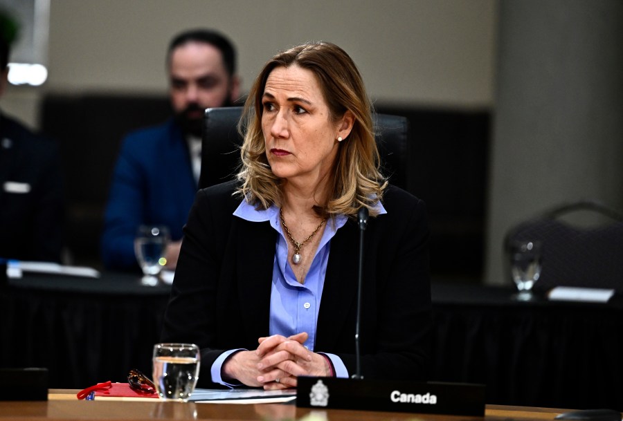 FILE - Ambassador of Canada to the U.S. Kirsten Hillman listens during a First Ministers' meeting in Ottawa, Ontario, Jan. 15, 2025. (Justin Tang/The Canadian Press via AP, File)