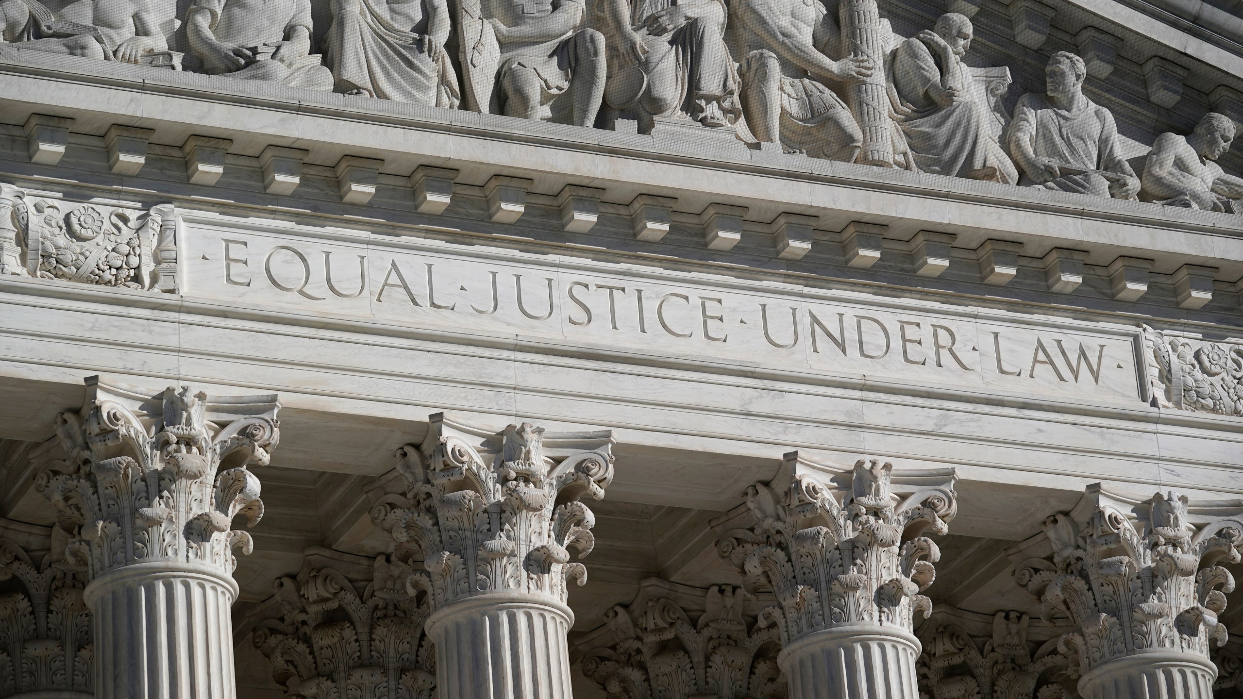 FILE - The Supreme Court facade is seen in Washington, Nov. 4, 2020. (AP Photo/J. Scott Applewhite, File)