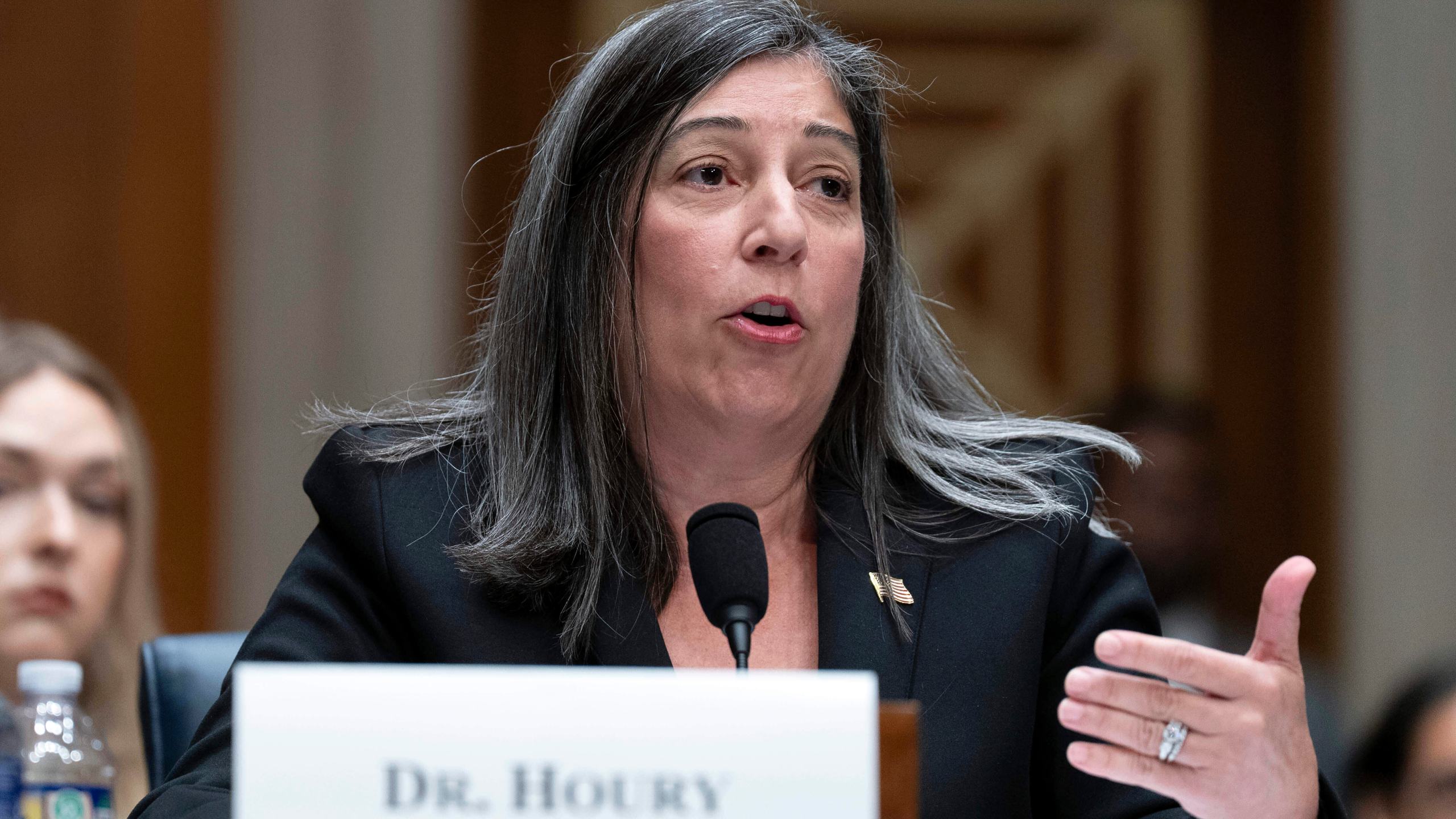 FILE - Debra Houry testifies before the Senate Committee on Health, Education, Labor, and Pensions hearing on Capitol Hill, in Washington, Sept. 17, 2025. (AP Photo/Jose Luis Magana, File)