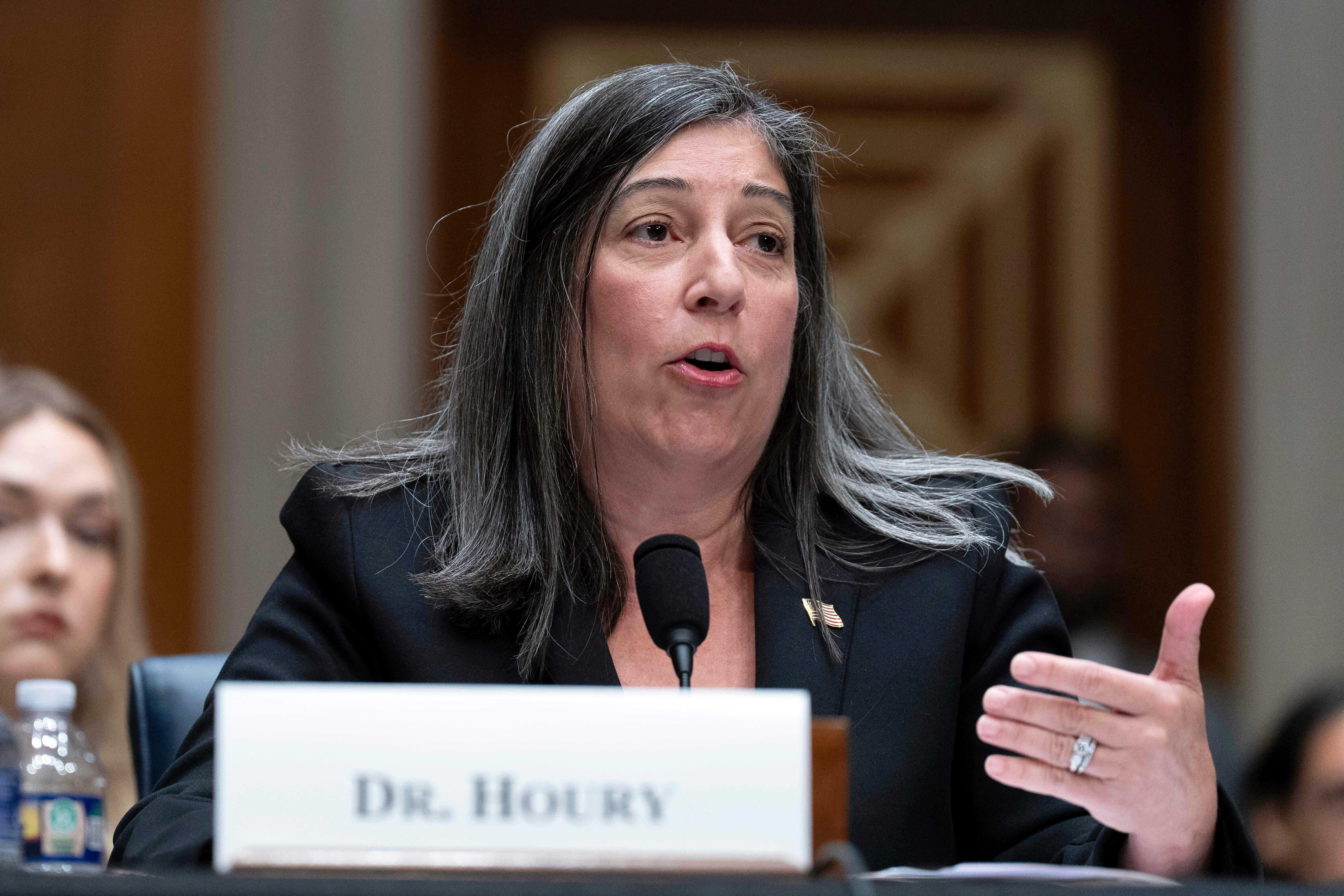 FILE - Debra Houry testifies before the Senate Committee on Health, Education, Labor, and Pensions hearing on Capitol Hill, in Washington, Sept. 17, 2025. (AP Photo/Jose Luis Magana, File)